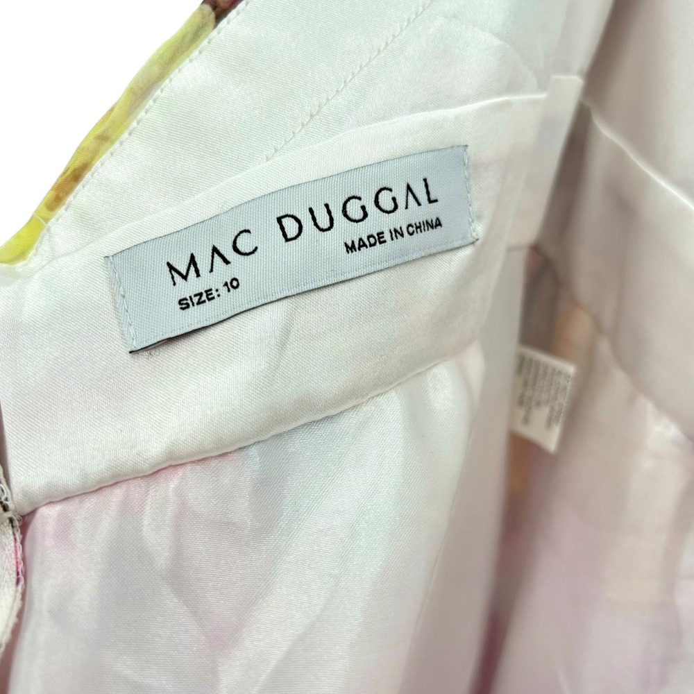 Sold. Mac Duggal NEW Asymmetrical Ruffled Halter Floral Chiffon Gown Size 10 - Picture 3 of 16